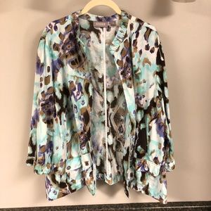 Chico’s 3 open linen blend jacket xl 16